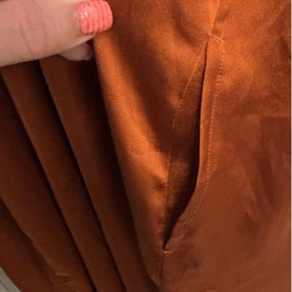 Van Winkle Co. Orange Maxi Flowy Dress/Gown Sleeveless XS Side Slits & Pockets 1 - Picture 4 of 4